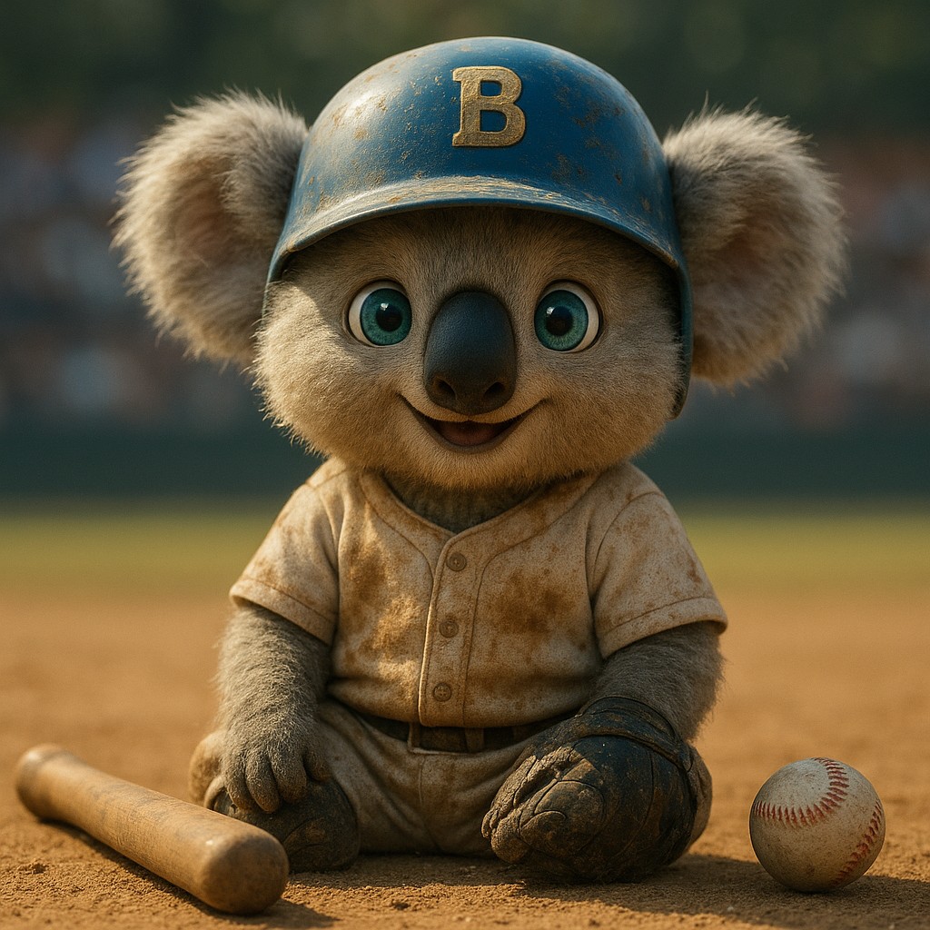 bkok স্টেডিয়ামে ইউনিফর্মধারী একটি চরিত্র, যার হাতে ব্যাট রয়েছে